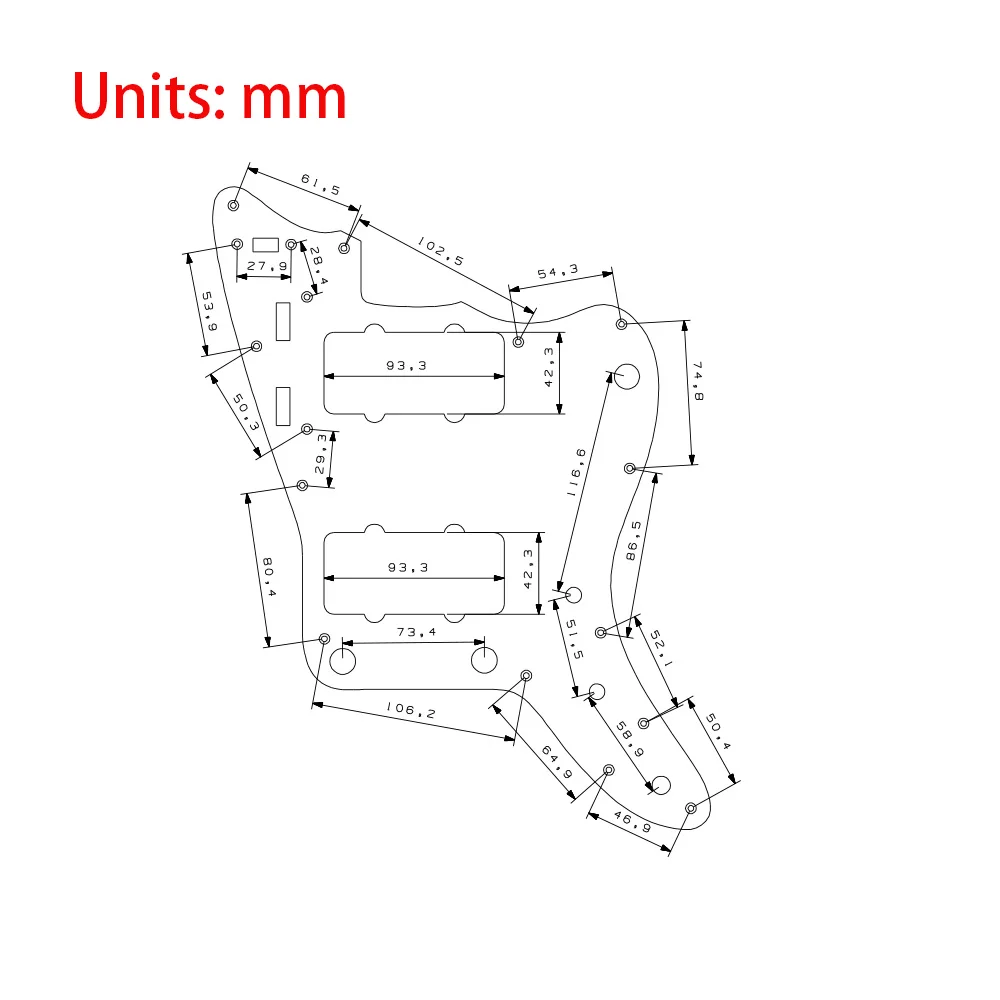 Anodized Aluminum Pickguard for Jazzmaster Metal Guitar, Scratch Plate, 1.5mm and Screws, Guitar Parts