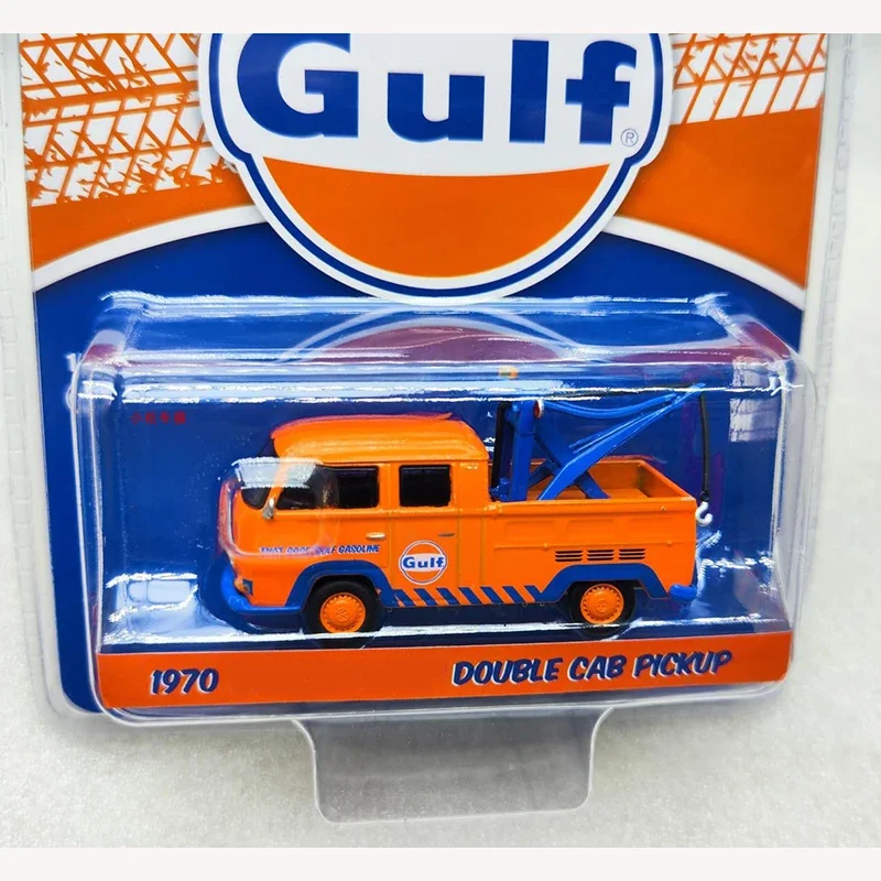 GreenLight 1:64 1970 VW لاقط الكابينة المزدوجة مع هوك سبيكة نموذج سيارة الكبار الكلاسيكية جمع عرض هدية تذكارية لعبة الصبي