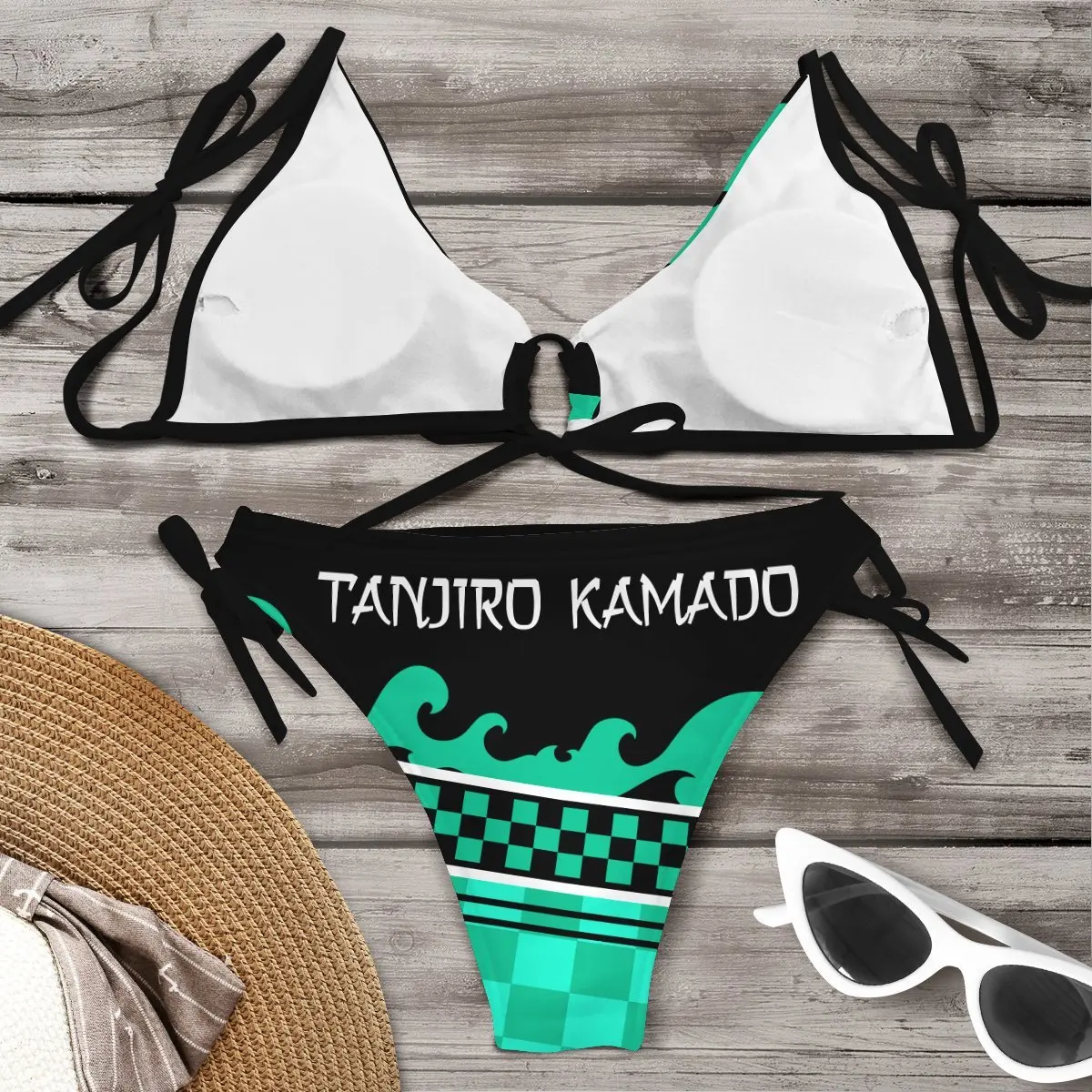 New swimsuit, ghost slaying anime bikini, three-point 3D digital printing swimming equipment swimsuit