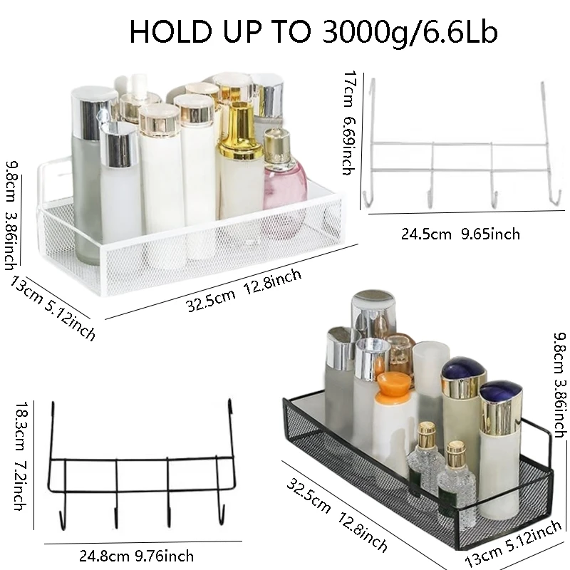 1Pc便携式 Hanging Wall-Mounted Storage Rack No-Drilling Bathroom Onion Garlic Seasoning Organizer Kitchen Storage Basket image 5
