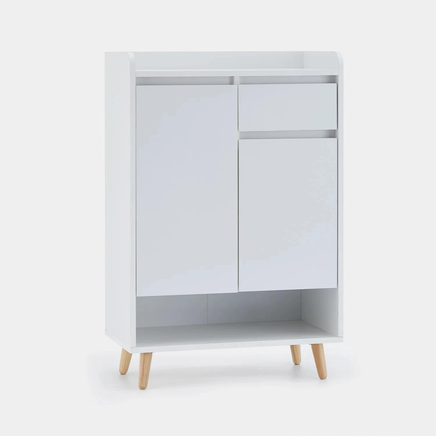 Modern Hallway Entryway OEM White Solid Wood Legs MDF Wooden Shoe Cabinet Rack Shelf Modern Furniture Storage Cabinet