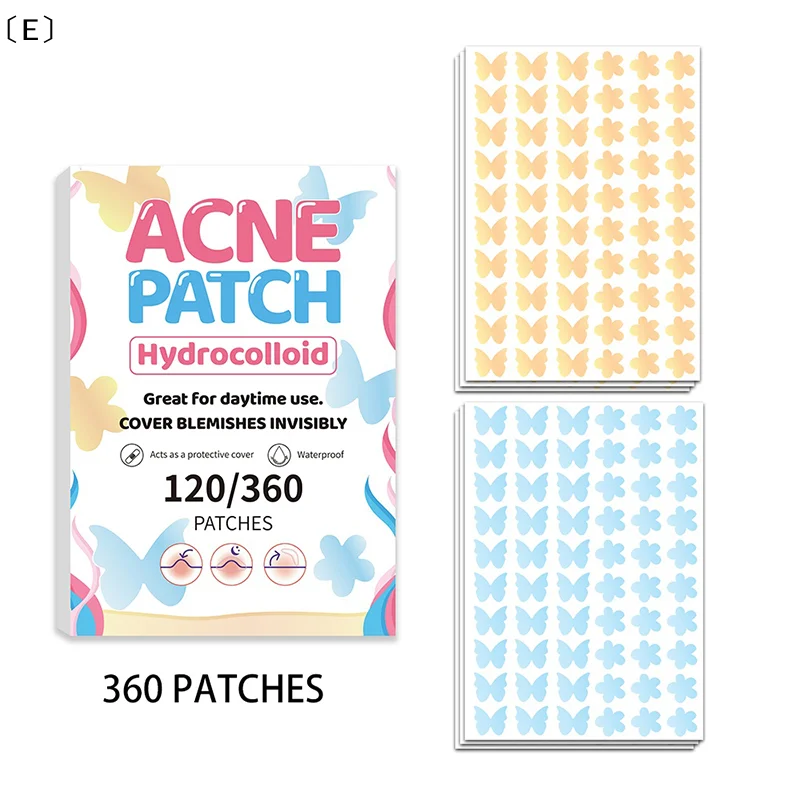 〔E〕120 360PCS Adesivos para Acne em Forma de Borboleta 01mm Finos para Cobertura de Manchas Tratamento de Espinhas Cuidados com a Pele〔Winter5〕