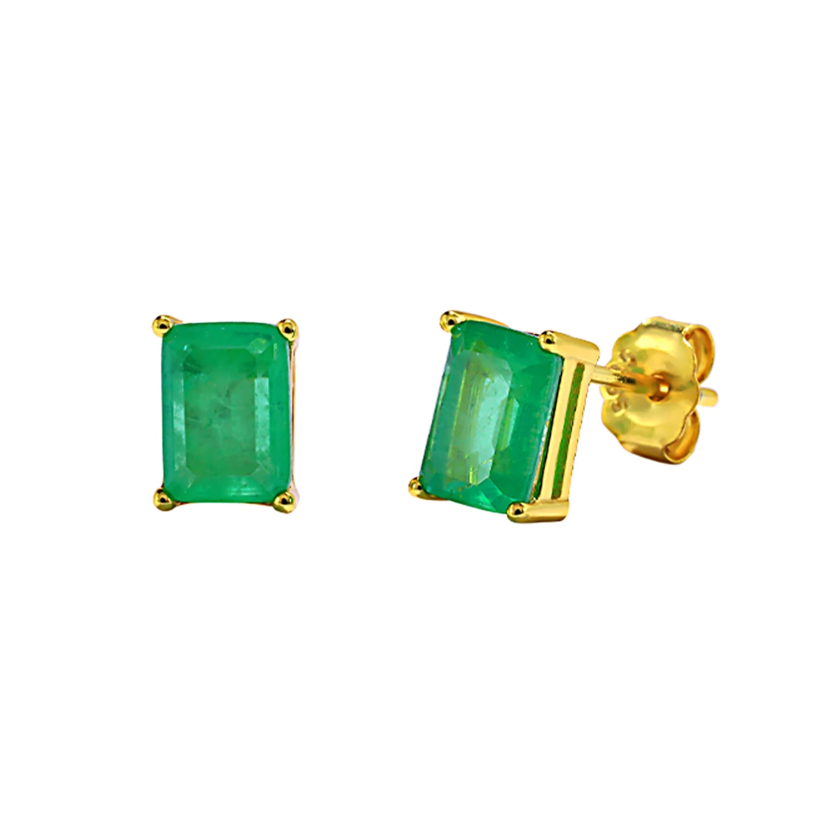 CANNER 925 Sterling Silver Rectangle Emerald Stud Earrings For Women Luxury Versatile Classic Earring Jewelry Wedding Party Gift - view 5