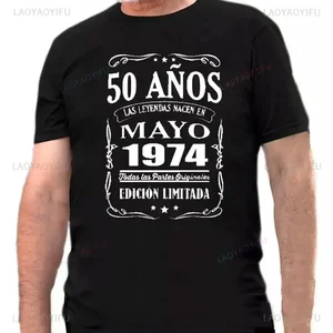 الرجال إصدار محدود كم قصير تي شيرت القطن تي شيرت قمم إبداعية هدية عيد ميلاد صنع في 1974 50 سنة أفضل 12 هدية للذكرى السنوية الخمسين للمبيعات - رقم 2