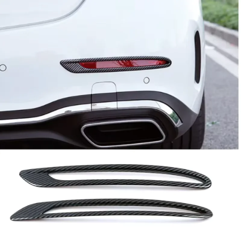 

For Mercedes Benz C Class W206 2022-2024 Car Exterior Part Rear Fog Lamp Light Frame Cover Trim Chrome Carbon Fiber Color Refit