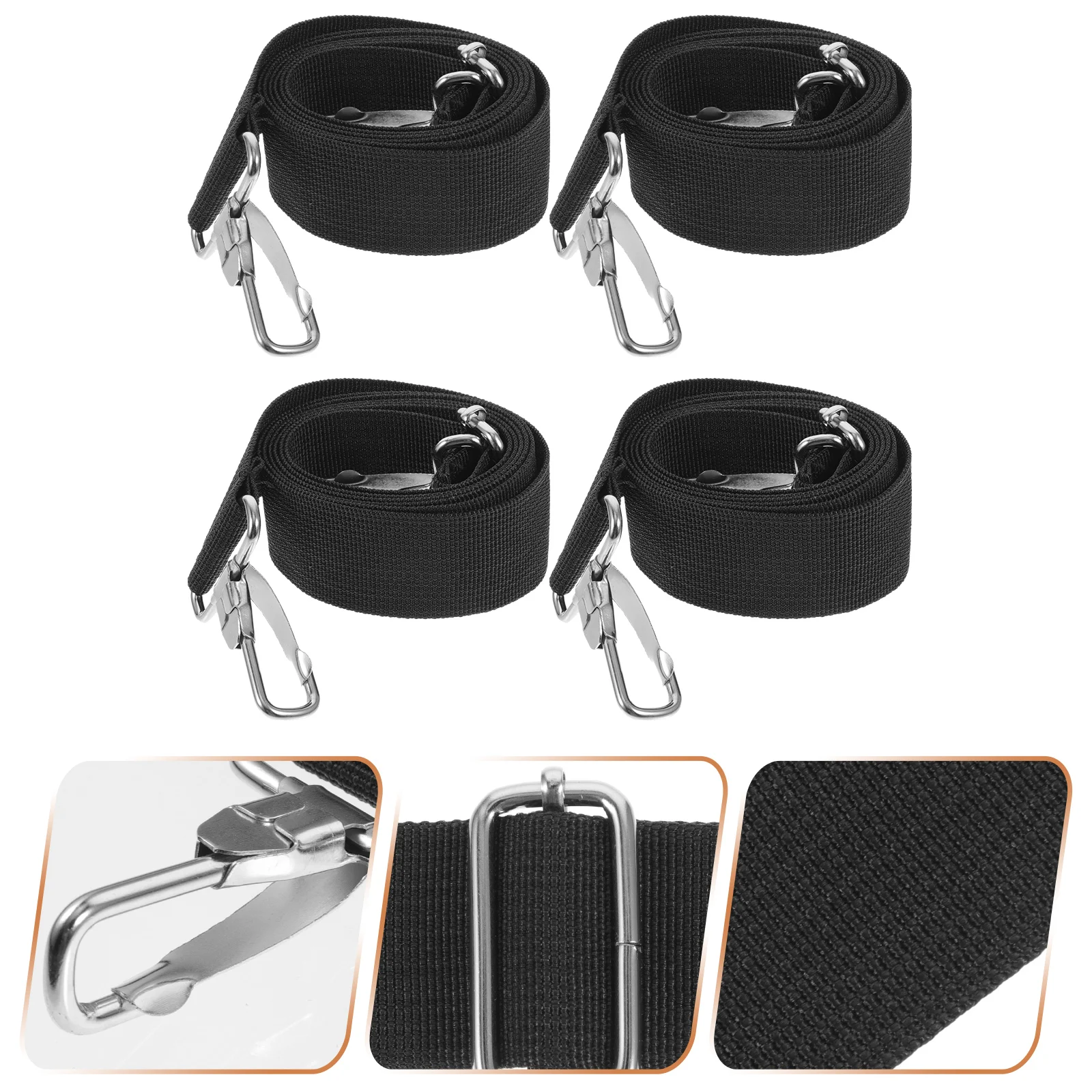 

4pcs Drum Strap Set Snare Straps Marching Band Belt Black Color Adjustable Length Fit Most People Comfortable Design Suitable
