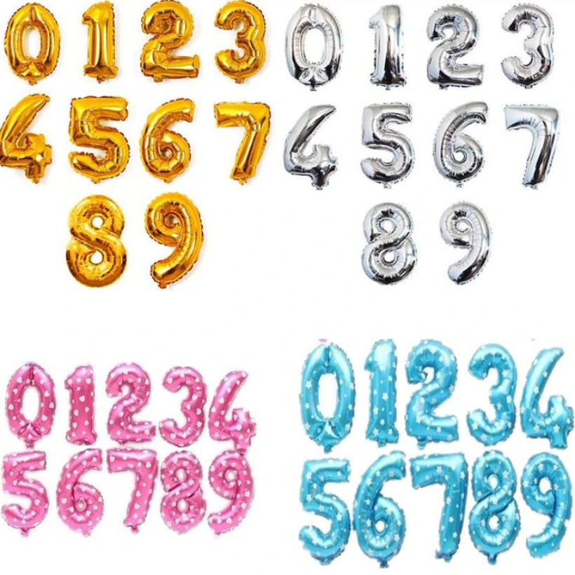 

40inch Number 1 To 9 Foil Balloon Large Helium Number Balloons Wedding Decoration Birthday Party Souvenirs Favors