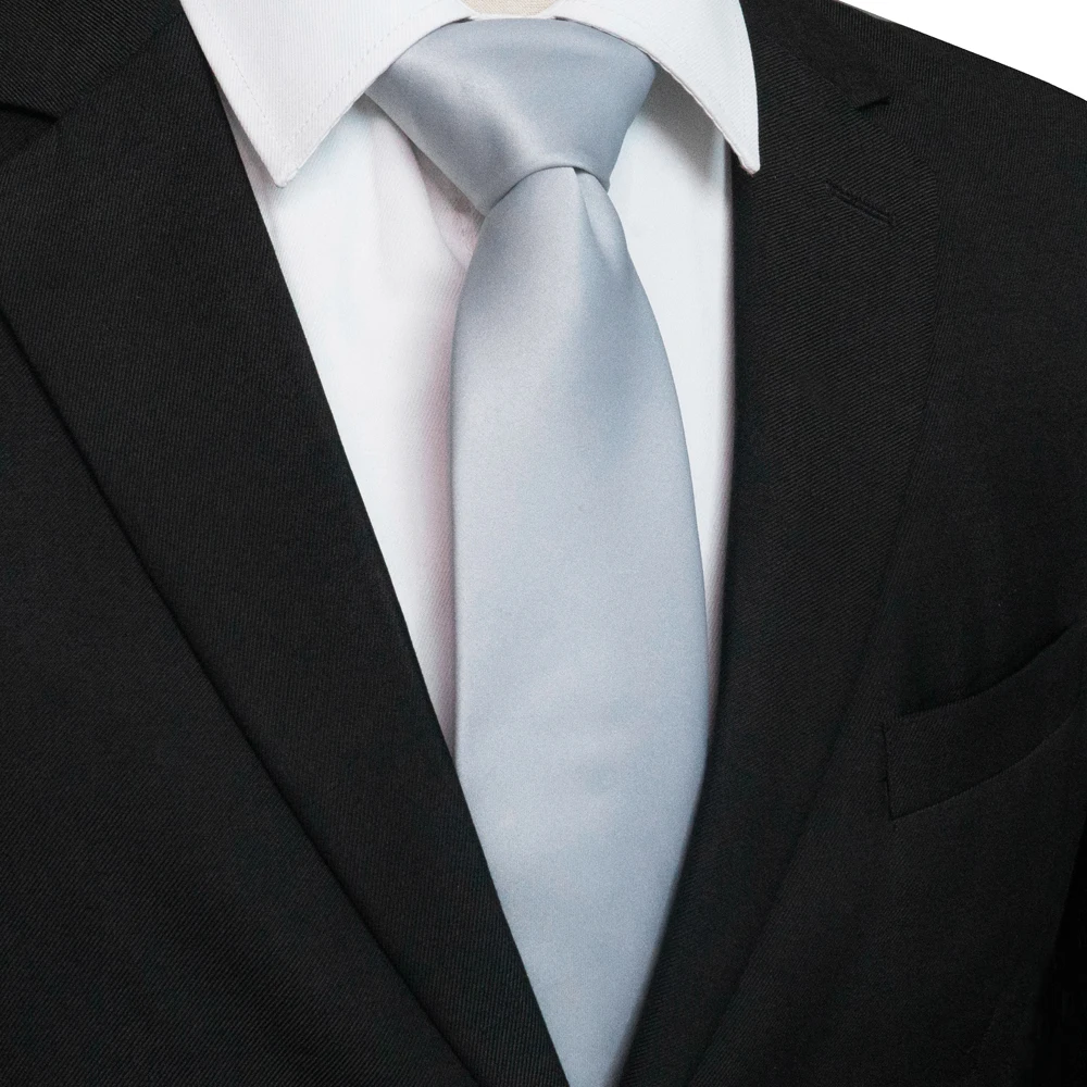 KAMBERFT Klassische Neue 8cm Krawatten für Herren, Einfarbige Krawatte in Rosa, Rot, Gelb, Satin-Krawatten für Geschäft, Hochzeit, Party, Geschenk – Detail 4