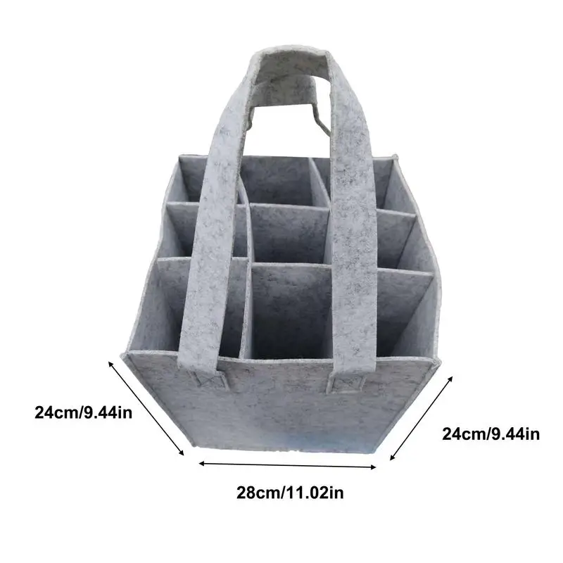 Wine Bag Carrier Tote Felt Insulated Leakproof 9 Bottle Wine Bag For Travel Wine Bag For Travel. Picnic Byob Portable Leakproof