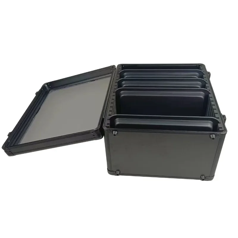 Aluminum Alloy Stackable Magnetic Display Box, Multi-Layer Tray Storage Case for Doll & Model Toys