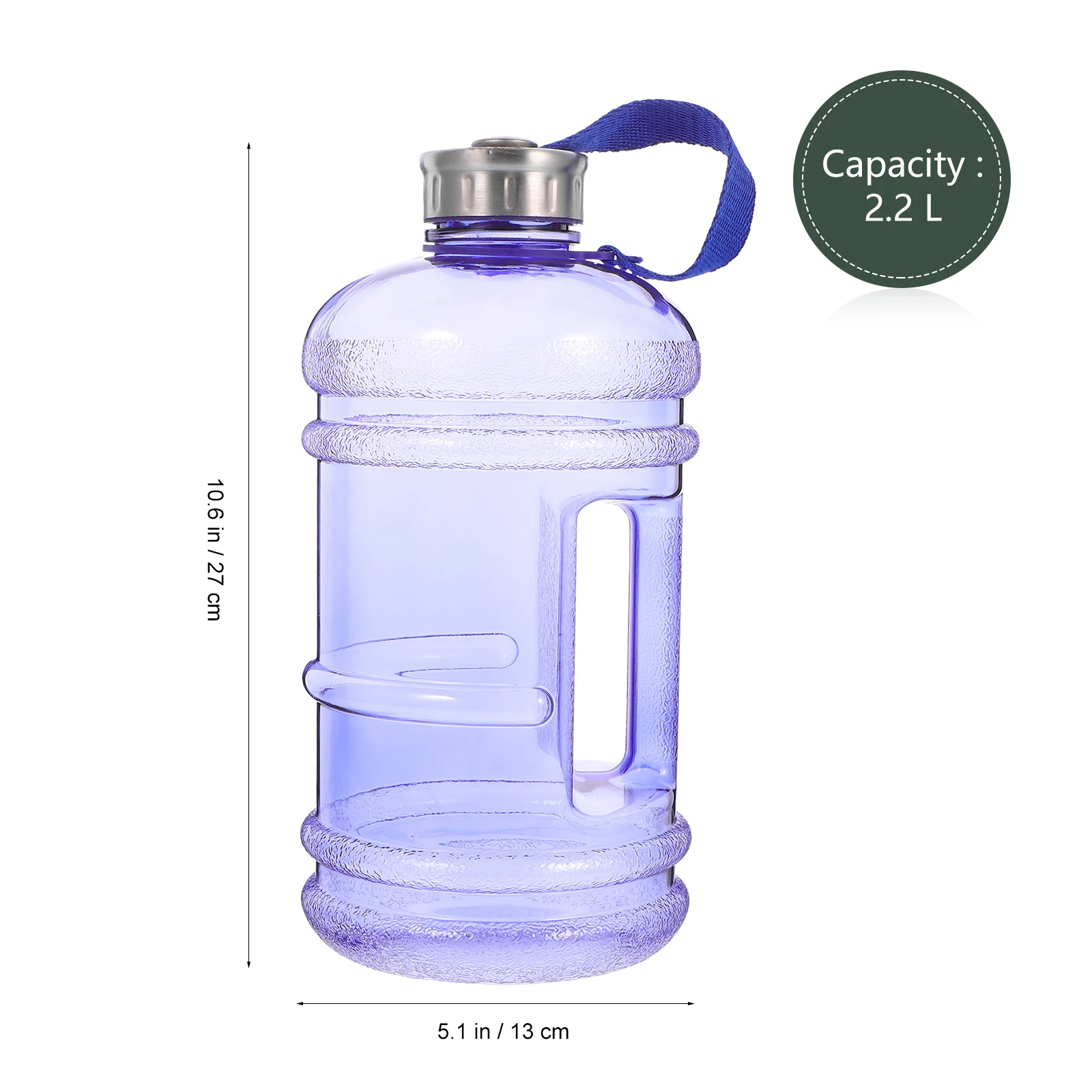 

2.2L Large Capacity Sports Water Bottle Reusable Leak Proof Plastic Drinking Bottle For Outdoor Gym Training Bodybuilding