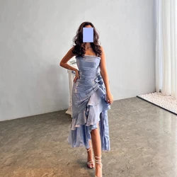 Gorgeous Evening Dresses Taffeta Knee-Length Sleeveless Vintage Boat Neck Prom Gown Fashion Celebrity Formal Party Customized