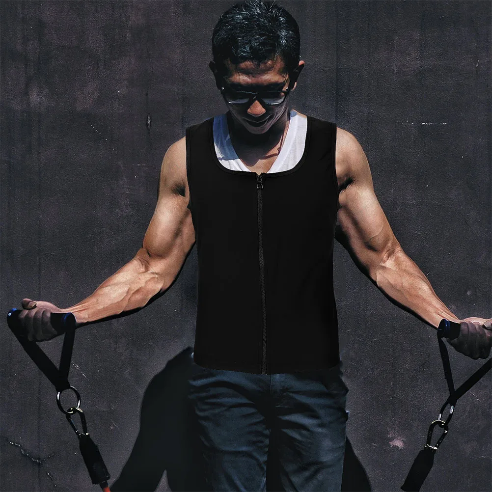 

Men'S Compression Sweat Vest Waist Trainer Abdominal Shaping Tank Top For Running Fitness Yoga Gym Sauna Suit Shirt Workout