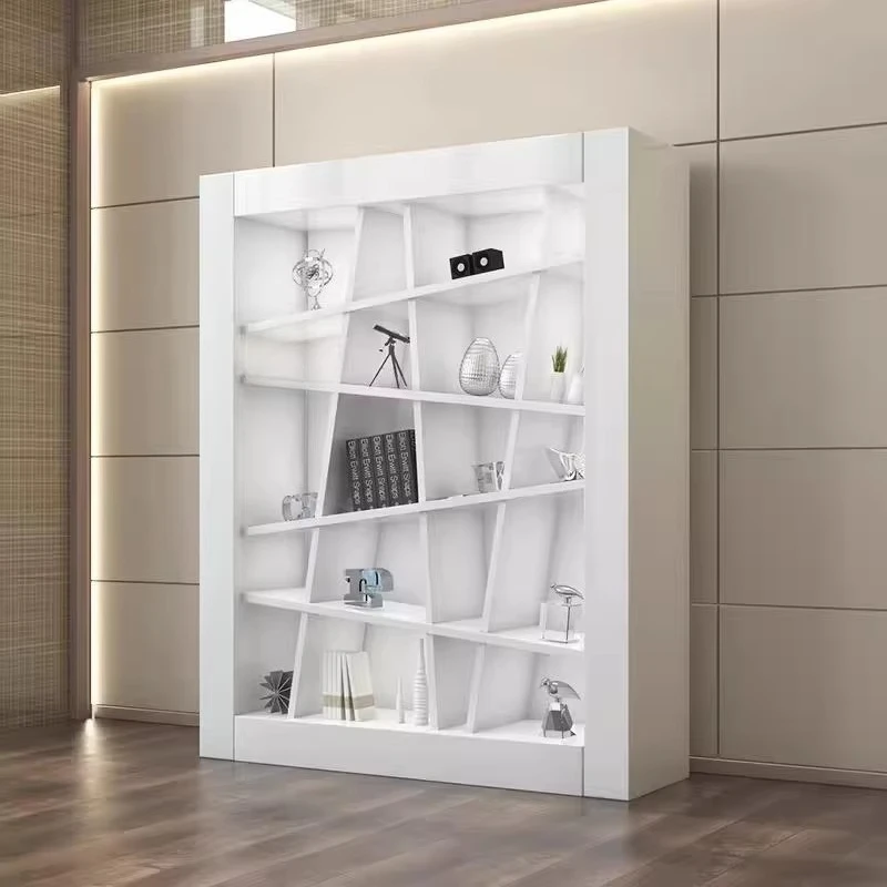 

High-grade white bookcase creative door simple and fashionable floor-to-ceiling locker file cabinet