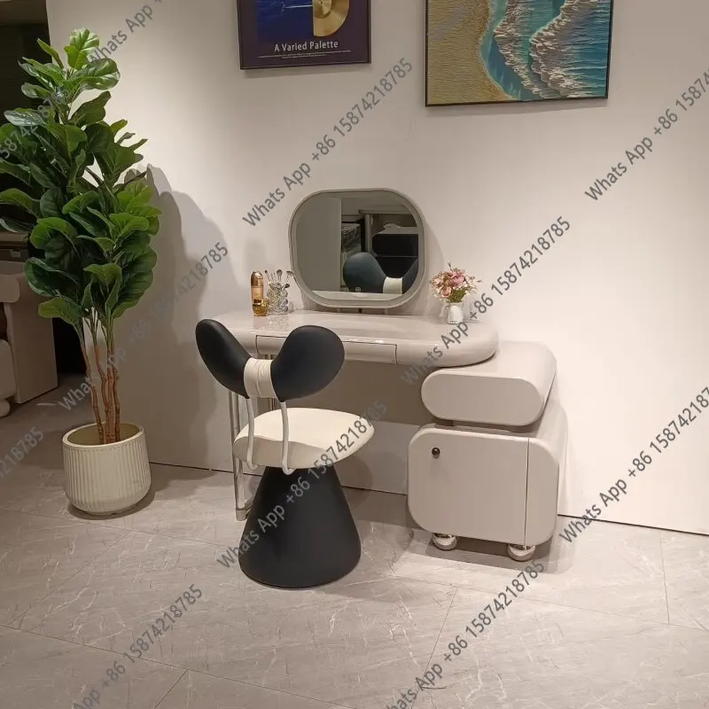 

Df Simple Dressing Table, Smart Makeup Mirror Storage, Small Apartment Designer Avocado Green Multi-functional Makeup Table