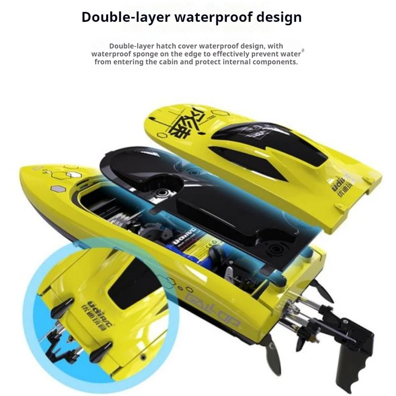 Yudi เรือเร็วความเร็วสูงเรือรุ่น Airship Racing Speedboat ไฟฟ้ากันน้ําของเล่นเรือเด็กรีโมทคอนโทรลของเล่นเรือ