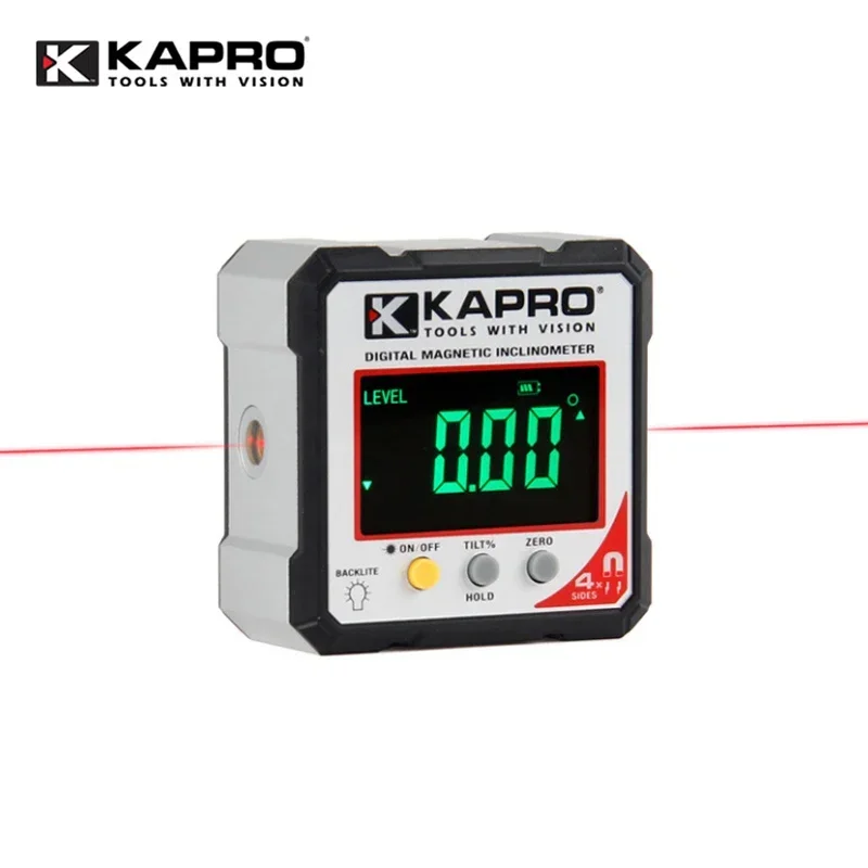 Kapro Digital Goniometer Electronic Magnetic Angle Finder Meter Gauge Rechargeable Inclinometer Protractor Level With Laser Line