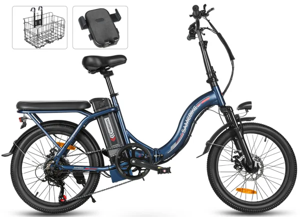 SAMEBIKE 500W Electric Bike for Adults 48V13Ah Removable Battery Foldable 20 Inch Fat Tire Urban Commuting CY20 POR E-Bike image 10