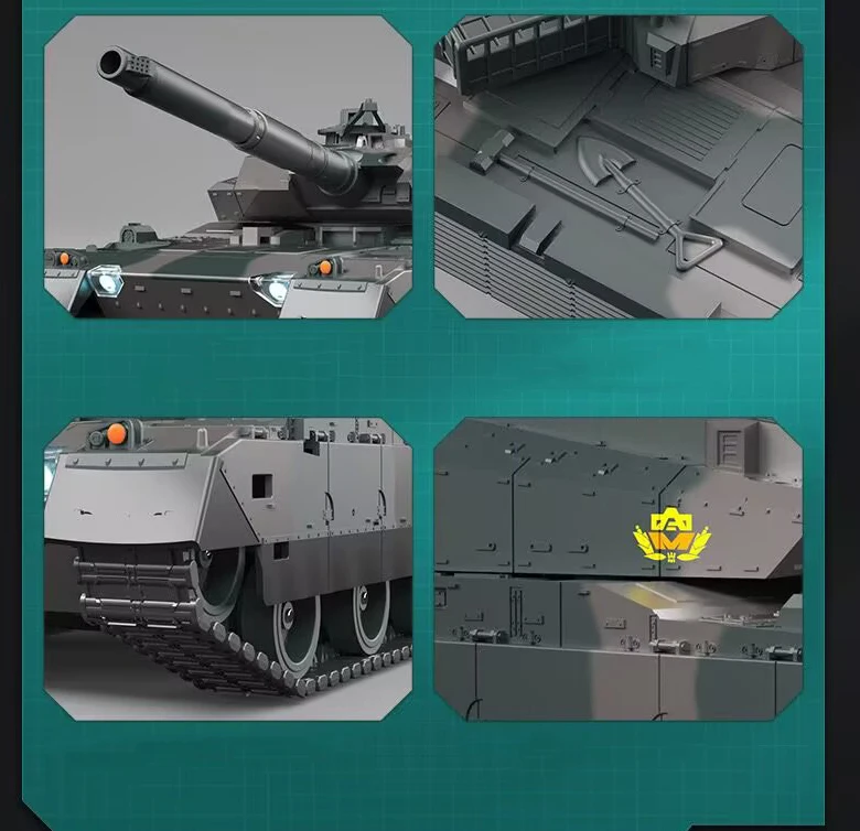 نموذج دبابة خزان التحكم عن بعد 12 قناة 40 سم خزان كبير مموه نموذج سيارة أخضر