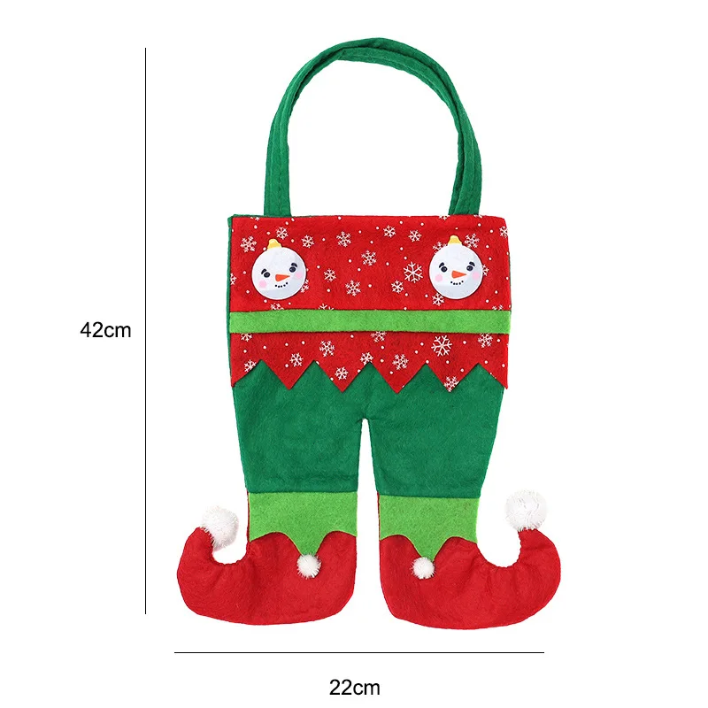 1PC Popular Christmas Candy Gift Bag  Xmas Wine Bag Socks Elf Cola Bag Red Green Candy Gift Bags Party Christmas Stockings