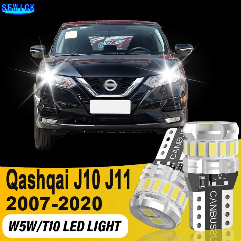 

2x Led T10 Bulb 194 Interior Reading Door Signal Clearance Lights For Nissan Qashqai J10 J11 2007 2008 2009 2010 2011 2012-2020