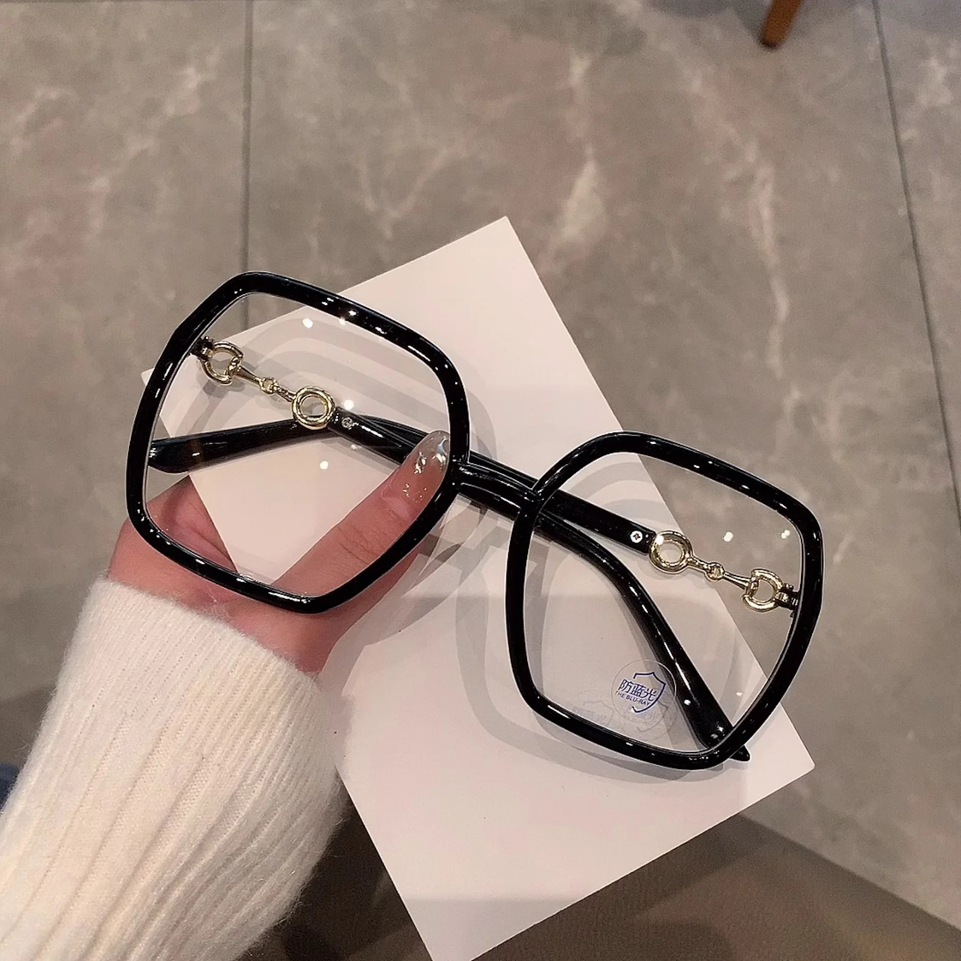 Fashion Oversized Square Eyeglasses Woman Men 2022 New Blue Light-blocking Male Female Eyewear Trendy Glasses for Reading 1PCS