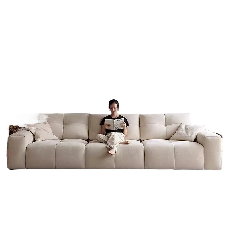 

Leather module removable, backrest sofa tofu cubes, cream blizzard Neil, fabric sofa