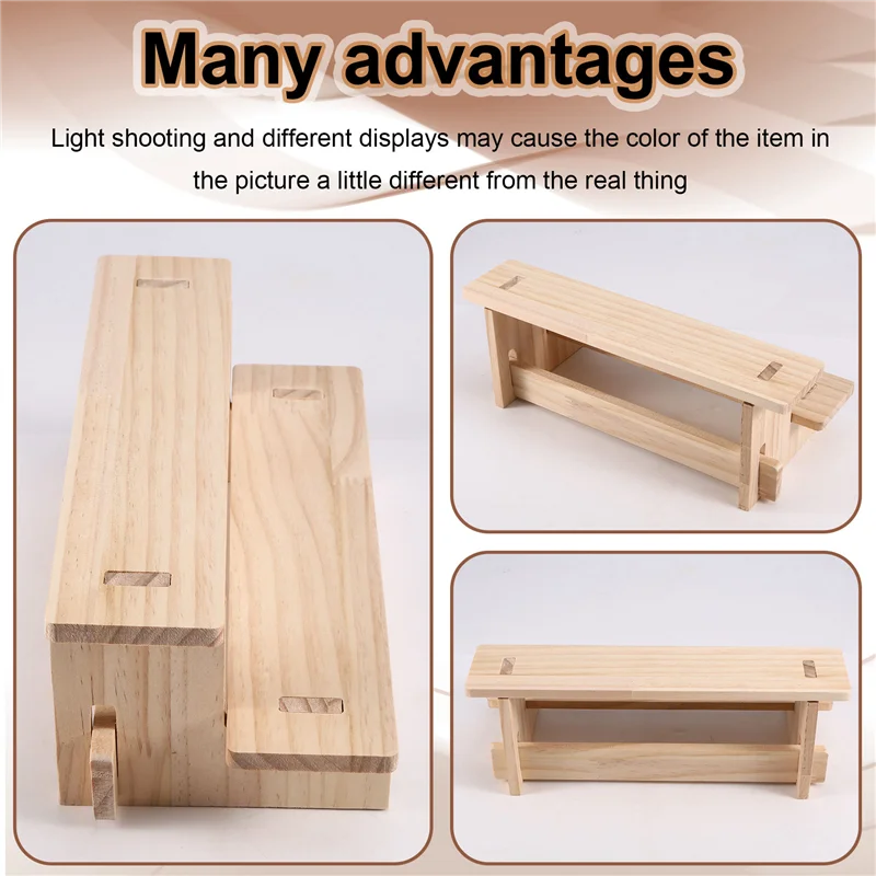 حامل عرض خشبي من ABXF-Two-Story، حامل سطح المكتب للعطور ومستحضرات التجميل، مناسب أيضًا لأدوات المطبخ.