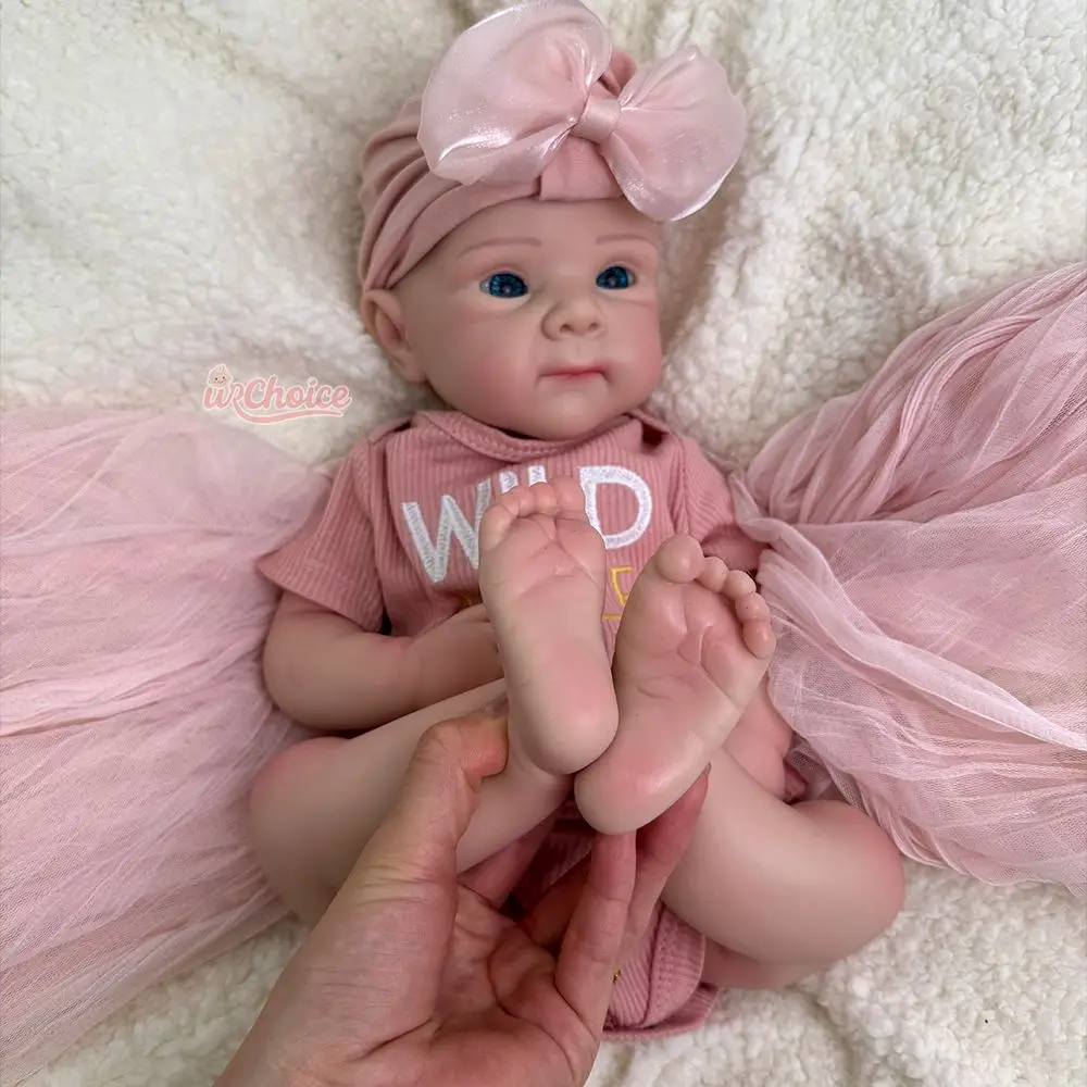 19 polegadas corpo inteiro macio impermeável silicone renascido bebê menina realista ponderado veias visíveis boneca presente de Natal boneca do colecionador