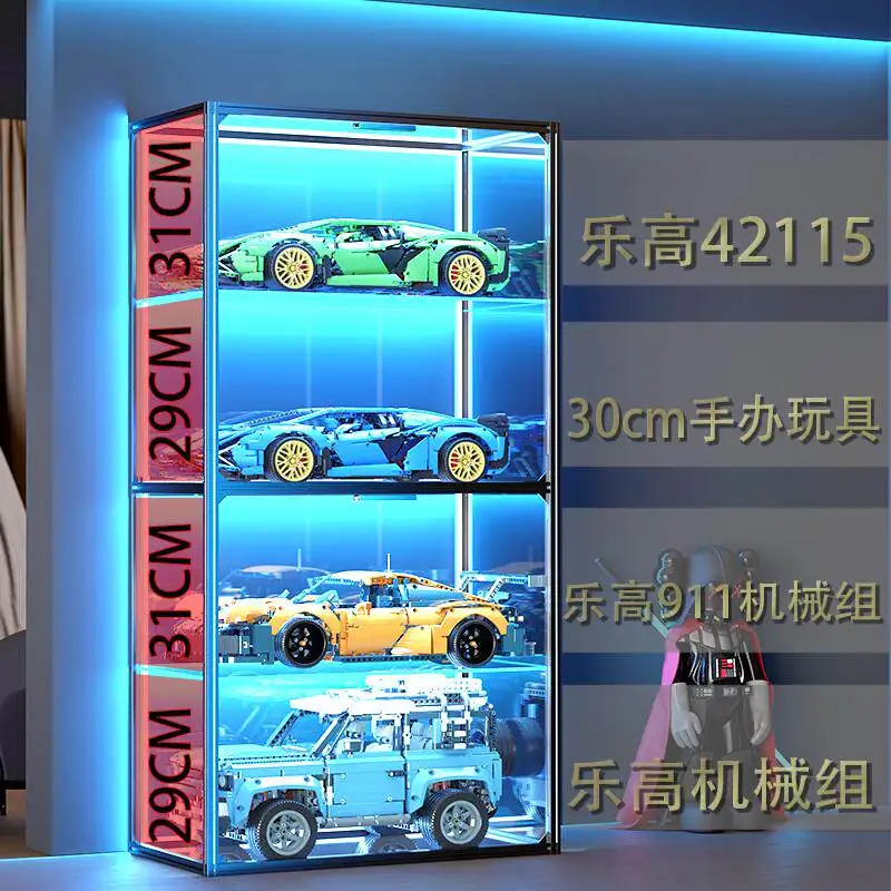 Toy car model display box transparent model storage rack POP MART car storage box building block stackable display cabinet
