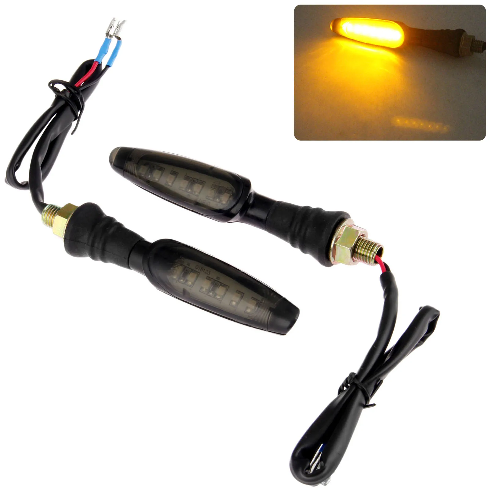 

2Pc Motorcycle Turn Signal Lights Sidemarker Indicators LED Light 2 Wires Blinker Lamp Flashers Universal for Most Motorcycle