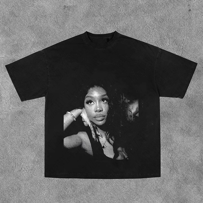 Harajuku Character Graphic Print Y2K Cotton T-shirt Hip Hop Grunge Goth Casual O-Neck Oversized Short Sleeve Top Streetwear Punk