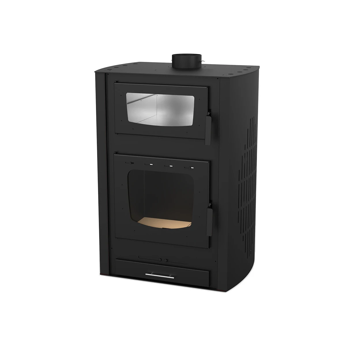 

Luxurious and practicalRC3001A 30KW High Power Smokeless Wood Burning Stove With Oven and Water Heater Wood Boiler