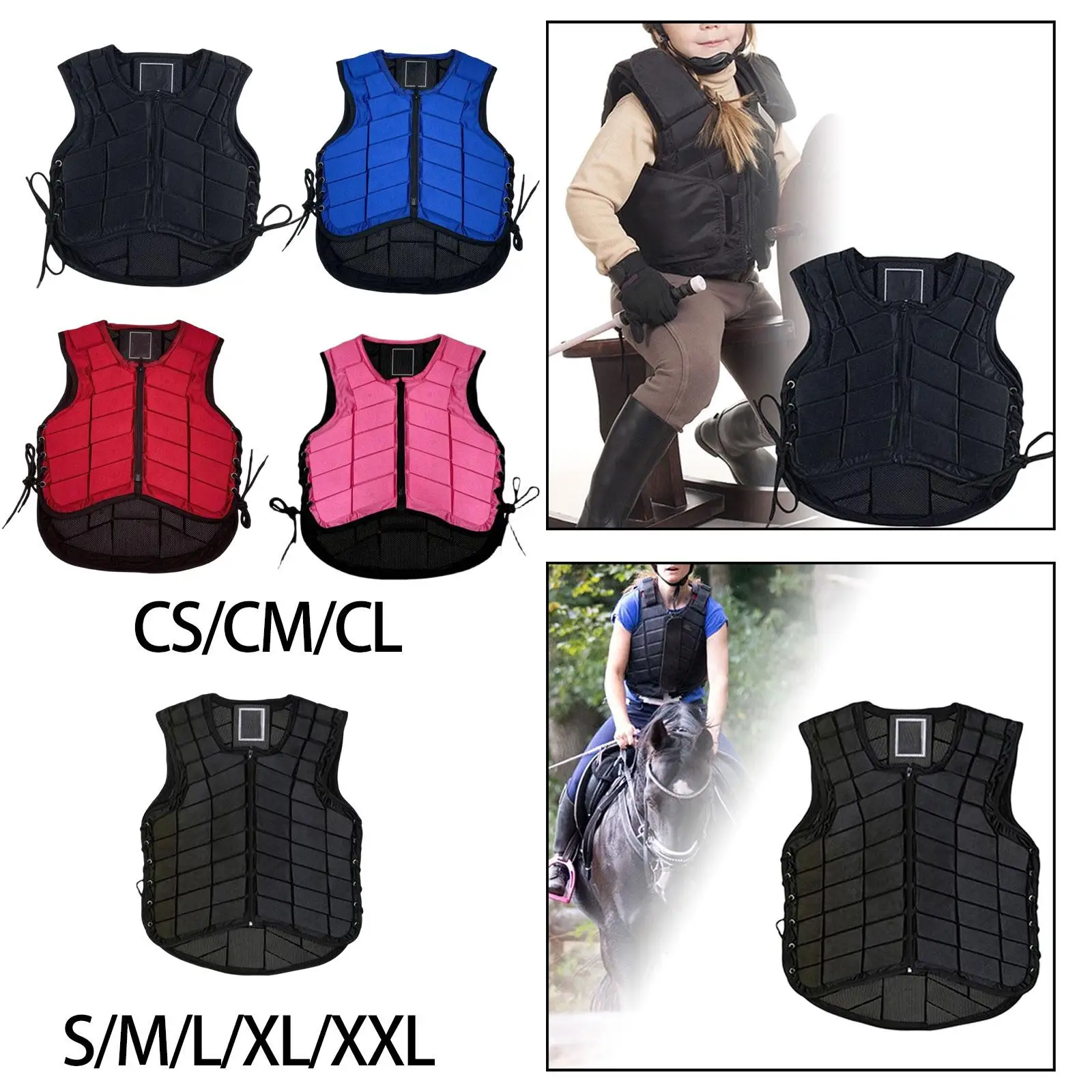 

Жилет для верховой езды, жилет для конного спорта для мужчин, жилет на молнии, регулируемый спортивный жилет