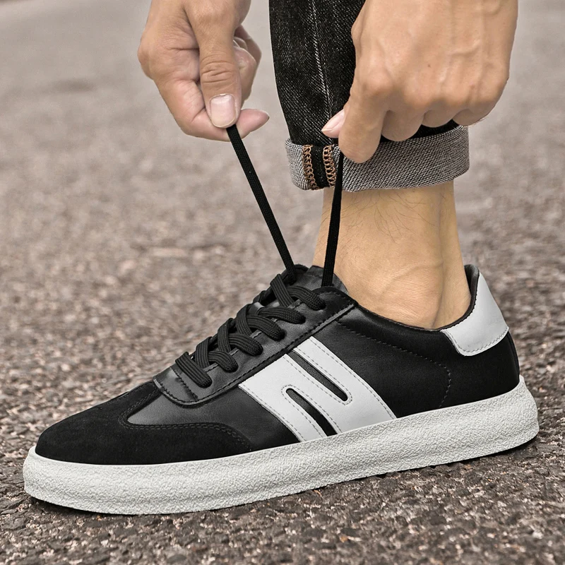 Spring 2025 Men's White Sneakers - Couple Style, Trendy & Versatile, Lightweight Breathable & Height-Increasing