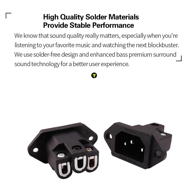 YYTCG 4pcs Hi-end DIY HIFI สีแดงบริสุทธิ์ทองแดงชุบโรเดียม US ปลั๊ก IEC inlet Power AC 250V 10A