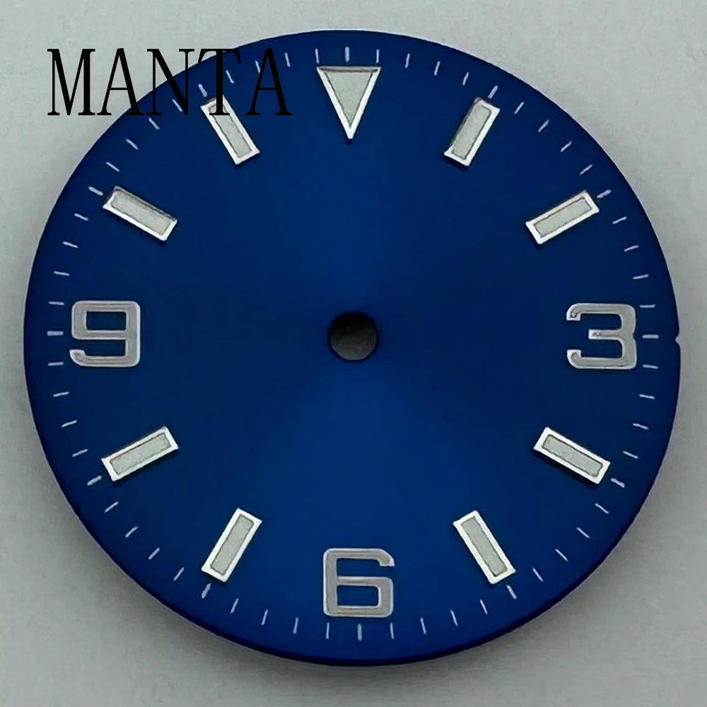 MANTA 28,7 mm steriele wijzerplaat lichtgevende pasvorm NH35/NH36 Miyota8205/8215/821A ETA2836/2824 Mingzhu2813/3804 beweging zwart blauw groen