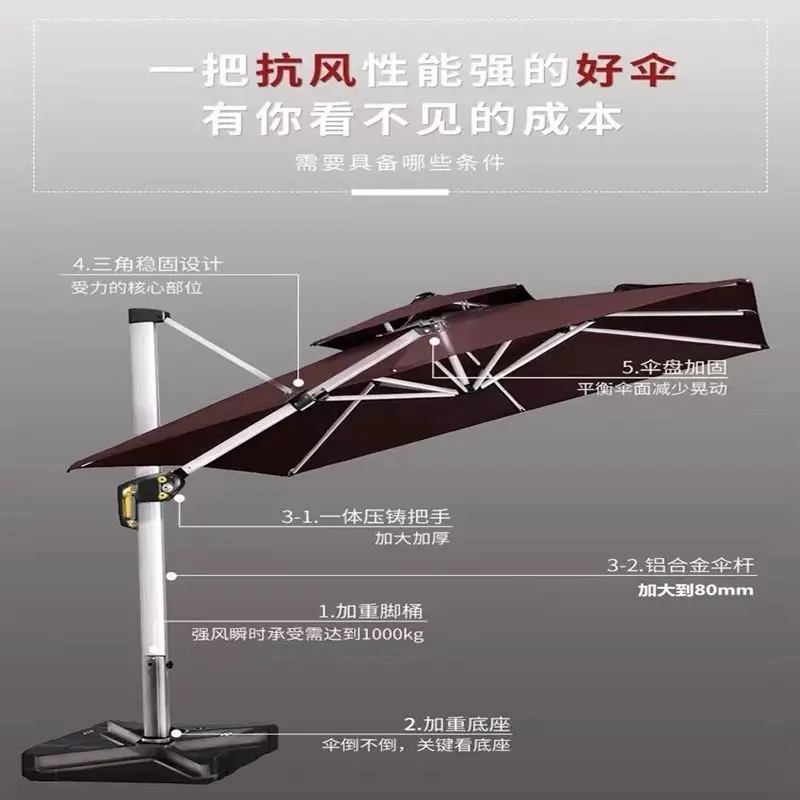 Outdoor Parasol Court Outdoor Balcony Villa Garden Large Sun Umbrella Shelf Commercial Outdoor Stand Umbrella