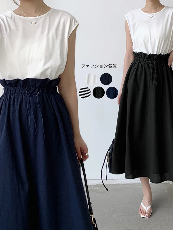 High Waist Pure Cotton Floral Print Loose Fit Dress with Waist Cinching Detail Commute Style Short Sleeve H-Shape Dress