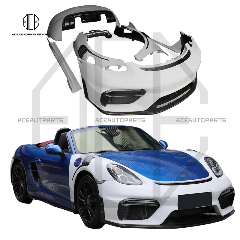 

GT4 Style Body Kit Front And Rear Bumper Side Skirt Hood For 13-15 Porsche 981 Cayman Boxster