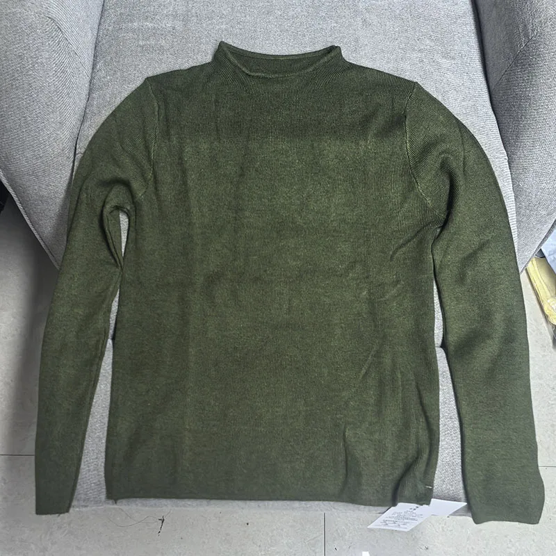 Damen Halbrollkragen-Strickpullover Weicher Slim-Fit Langarm-Unterziehpullover Einfarbig Lässiger Herbst-Winter Basis-Pullover – Detail 5