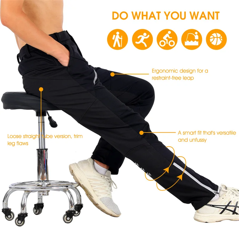WEST BIKING Fahrradhose Winter Thermo-Fleece Reflektierende Warme Winddichte Herrenhose Wasserabweisende Outdoor-Langhose – Detail 9