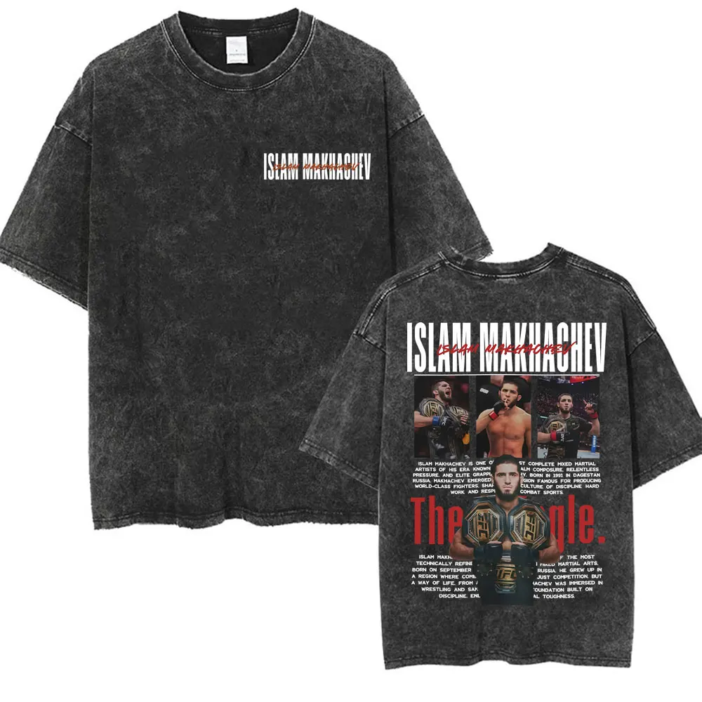 Limited Islam Makhachev Classic Graphic T Shirt Men Women Fashion Gothic Oversized T-shirts Vintage Washed Short Sleeve T Shirts