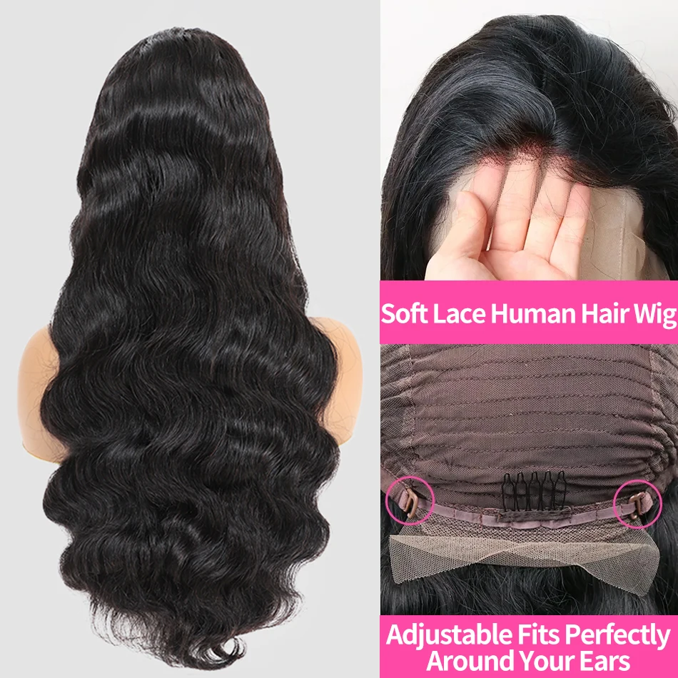 250% 30-36inch Body Wave 13x6 Hd Frontal Human Hair Pre-plucked Lace Brazilian Remy 13x4 Front Wig 4x4 Closure With Hd Full Lace image 3