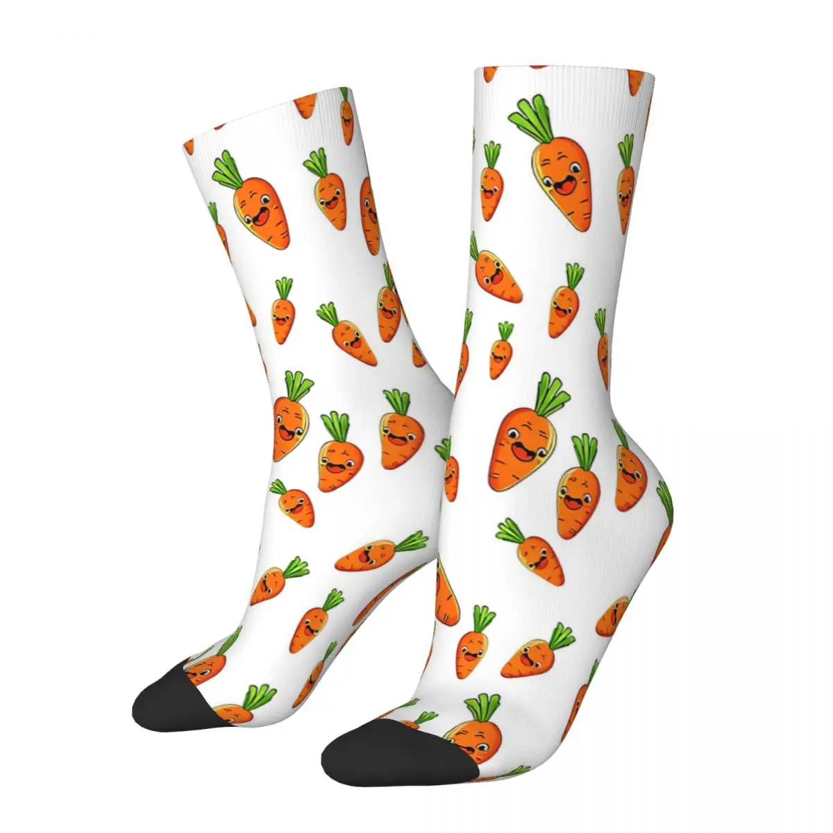 Winter Warm Colorful Women Men Happy Carrot Socks Vegetable Cool Cartoon Funny Breathable Basketball Socks