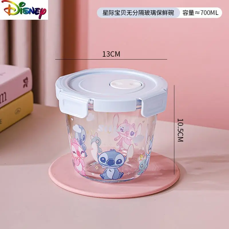 

Стеклянный ланч-бокс Disney, термостойкая и свежестия миска, специальный офисный ящик для бенто, домашний креативный мультяшный стежок