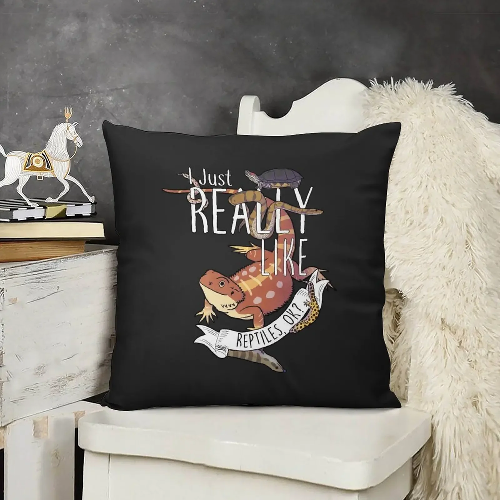 I Just Really Like Reptiles, OK? Throw Pillow luxury decor Pillowcase pillow