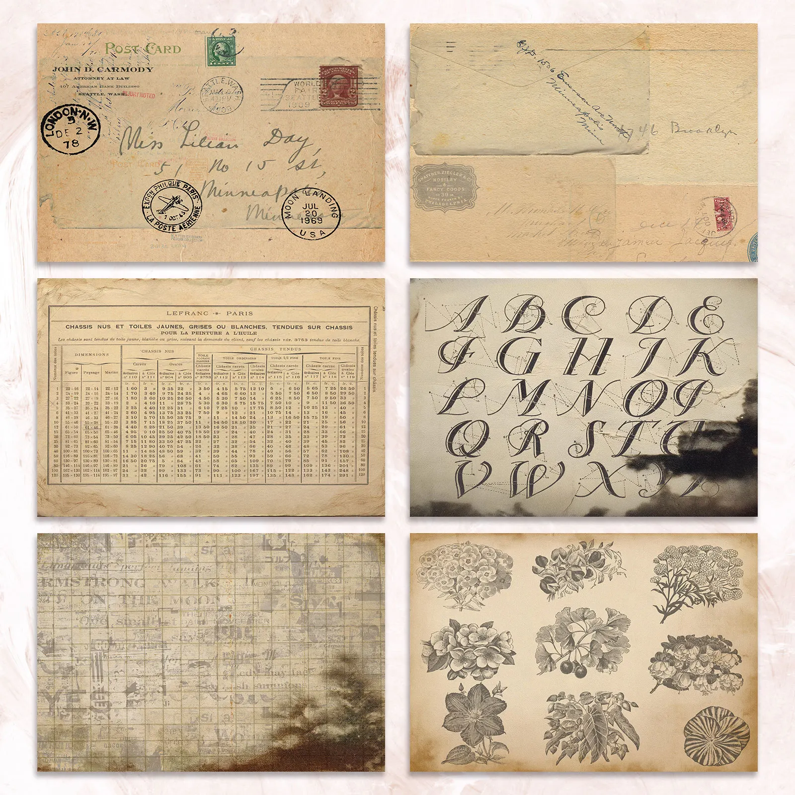 36 ورقة مقاس A5 (صحيفة إنجليزية حنين) لقطة ورق رقيق لمذكرات الرصاصة، ومجلة غير المرغوب فيها، وخلفية بطاقة المعايدة #3