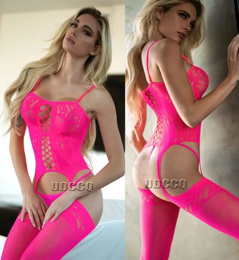 Fishnet sexy Lingerie woman Babydoll exotic apparel Catsuit Underwear Chemises Teddies red Costume sleepwea sexy dress for sex