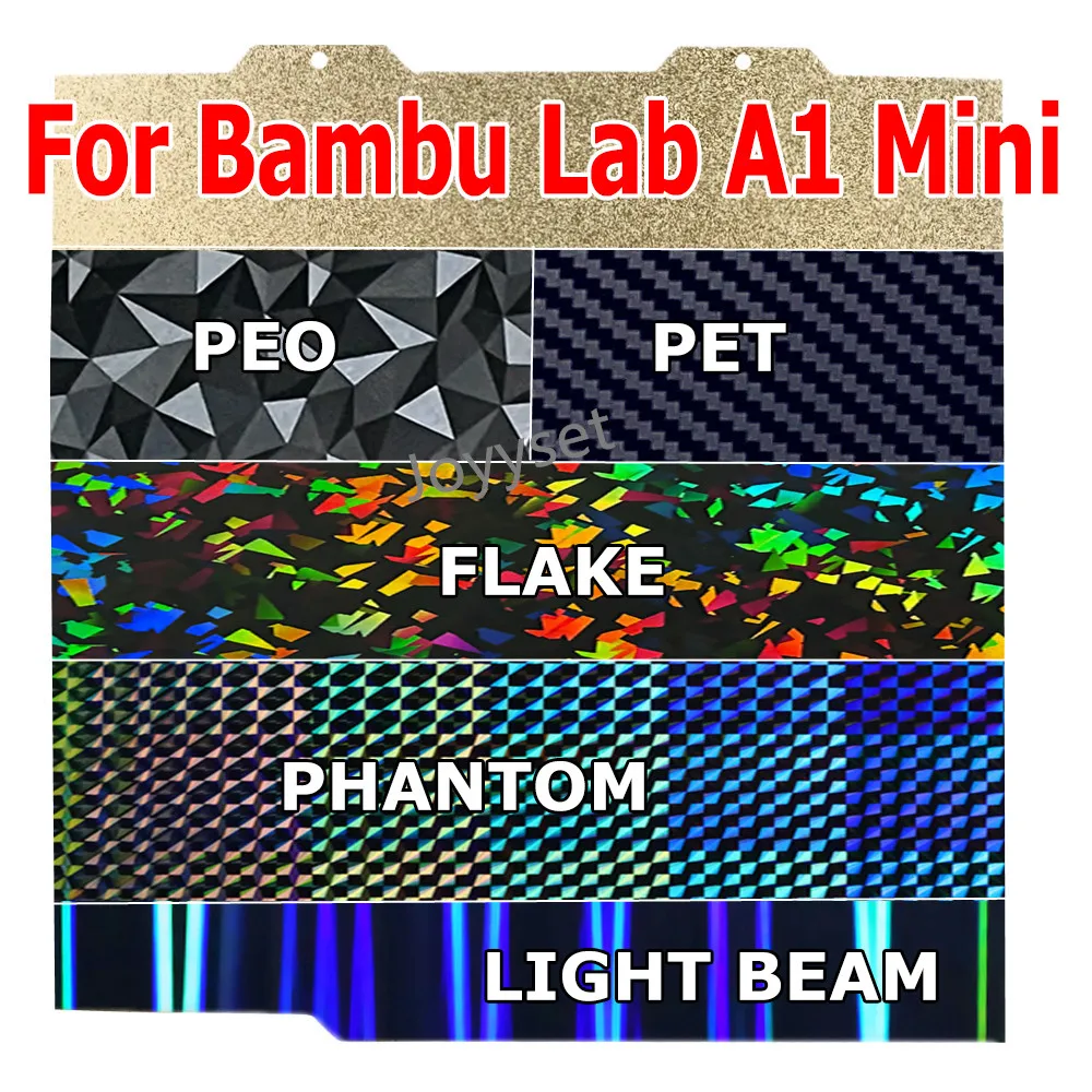 For Bamboo Bambu Lab A1 Mini Build Plate PEI Sheet Texture Two-sided Print Spring Steel Sheet for Bambulab A1 Mini Plate 184x184